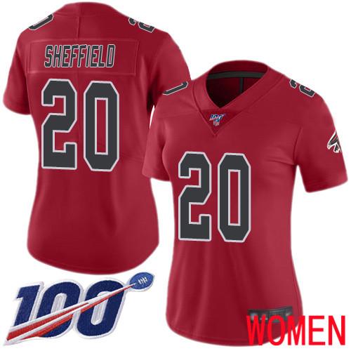 Atlanta Falcons Limited Red Women Kendall Sheffield Jersey NFL Football #20 100th Season Rush Vapor Untouchable